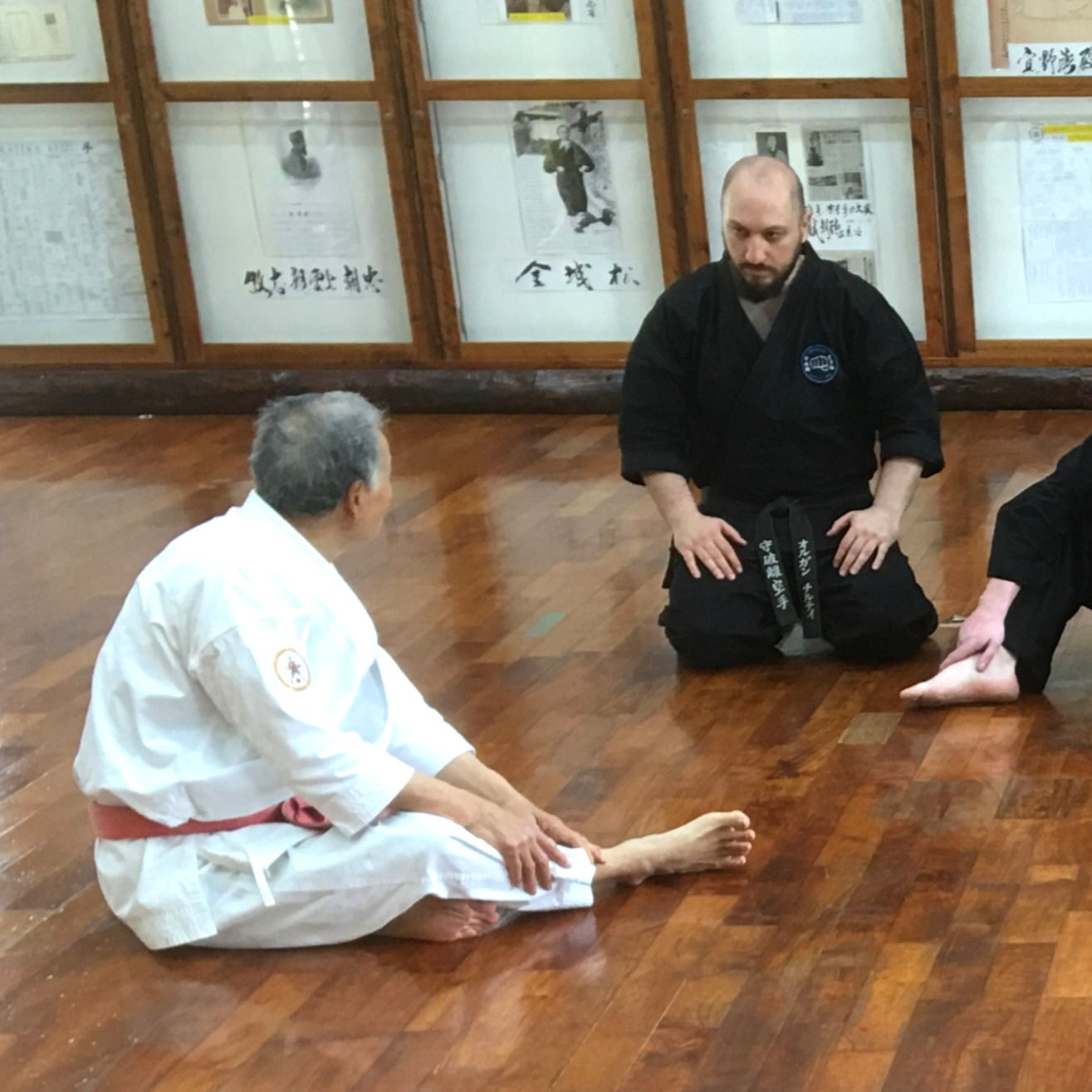Olgun Tiltay in Okinawa learning karate from Tetsuhiro Hokama Sensei [10th Dan] Gojuryu Karate